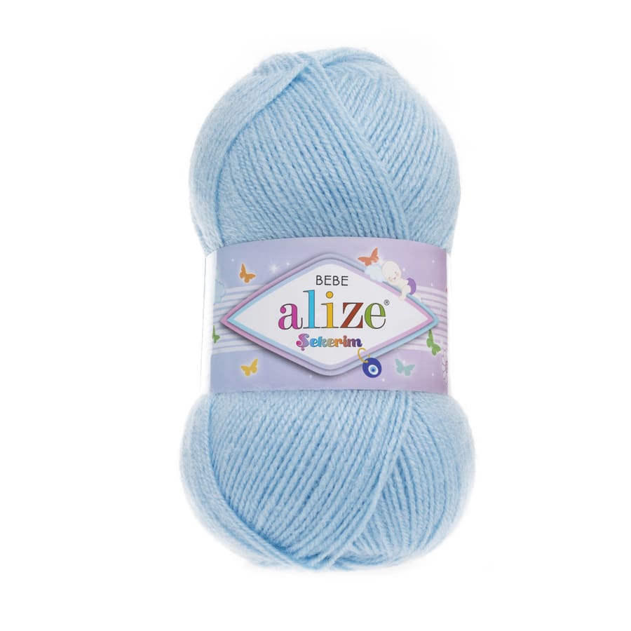 Пряжа Sekerim BEBE  (Alize), цвет 40 голубой